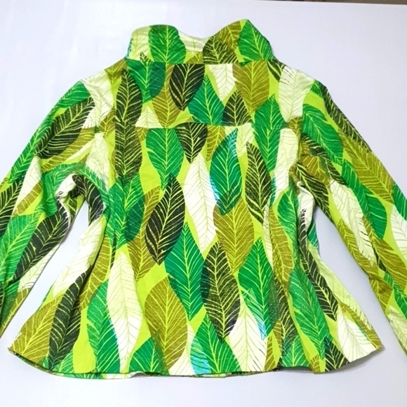 Berek Collective Works of Art to Wear Leaves Print Jacket - Picture 8 of 10